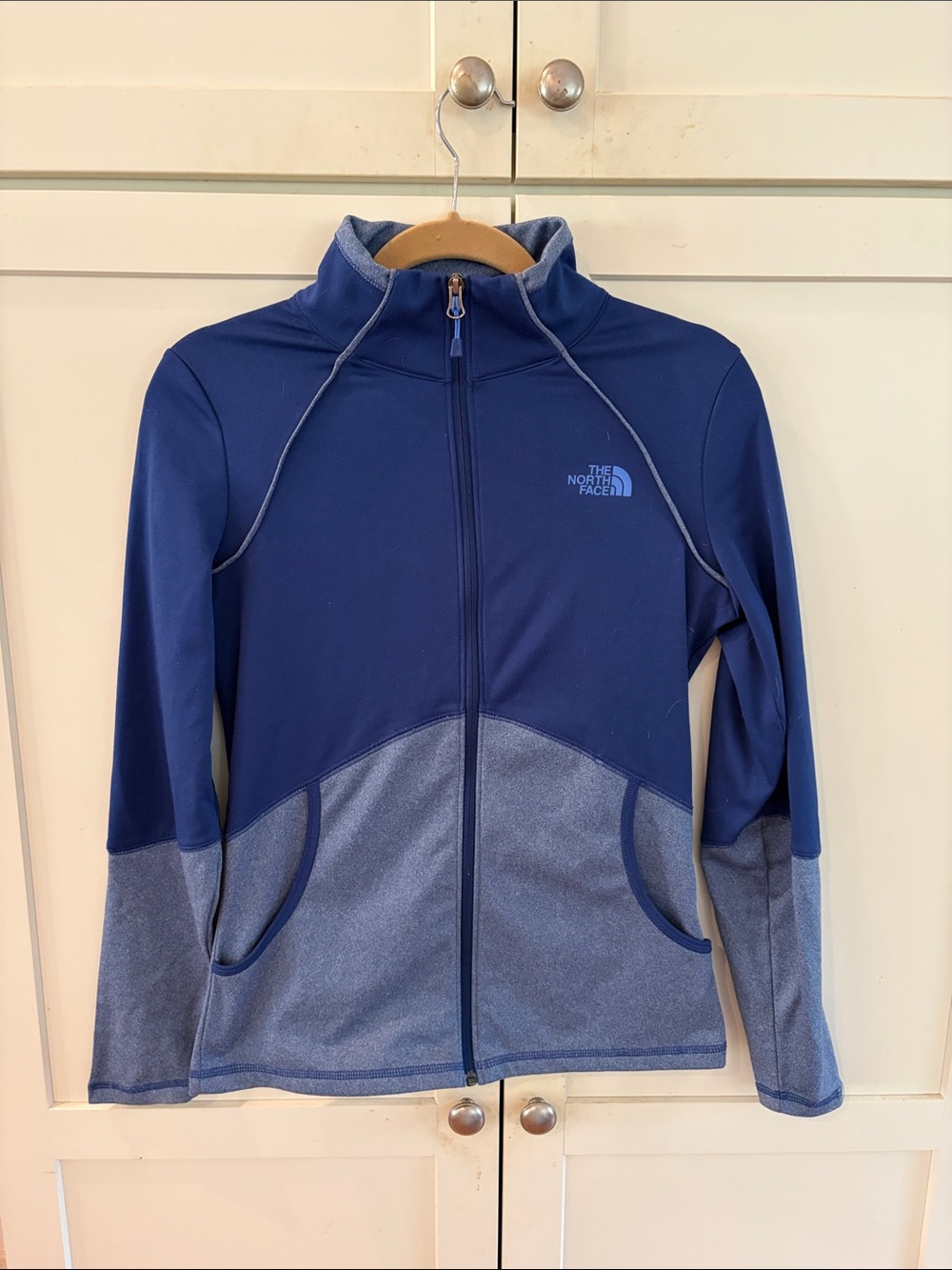 The North Face Two-Tone Navy and Heather Blue Full-Zip Jacket